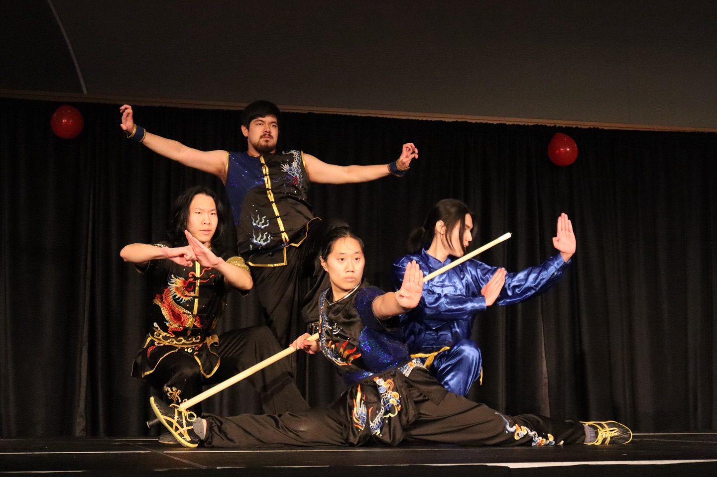Wushu team at a performance